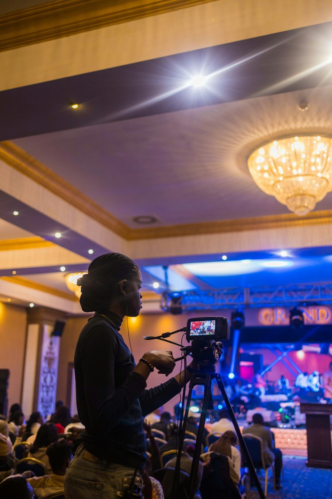 tv presenter on stage