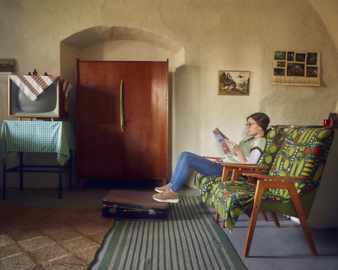 woman watching old tv shows